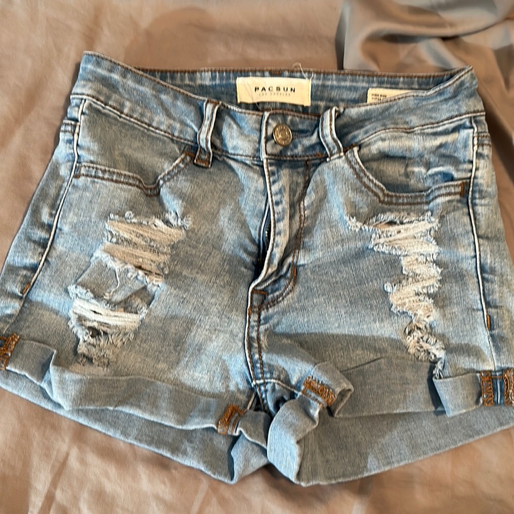 Pacsun High Rise Super Stretch Shortie Waist Size 23